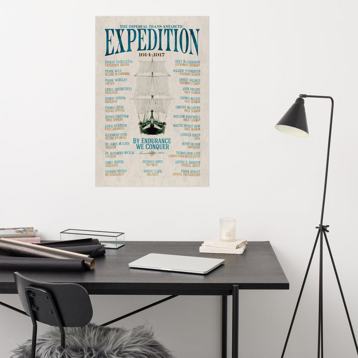 The Shackleton Endurance Crew Retro Poster - 24" x 36"