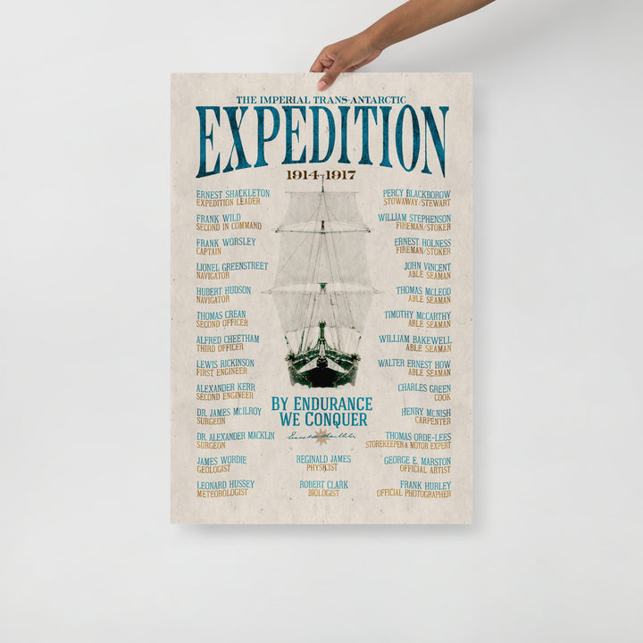 The Shackleton Endurance Crew Retro Poster - 24" x 36"