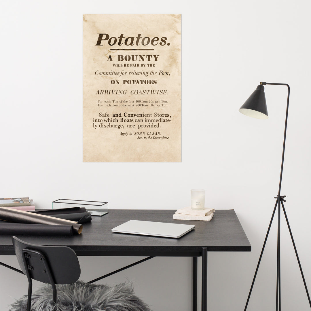 'Potatoes A Bounty' Retro Poster - 24" x 36"