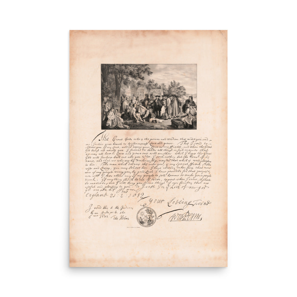 The Great Penn Treaty Of 1862 Retro Poster - 24" x 36"