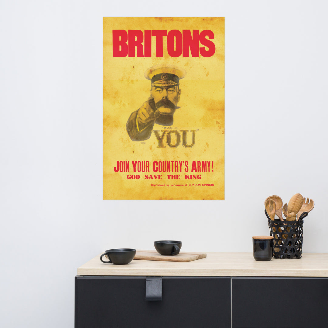 "Lord Kitchener Wants You" Retro Poster  - 24" x 36"