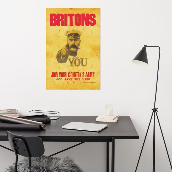 "Lord Kitchener Wants You" Retro Poster  - 24" x 36"