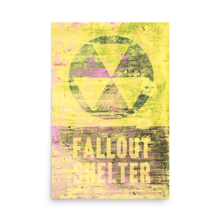 Nuclear Fallout Shelter Retro Poster -24" x36"