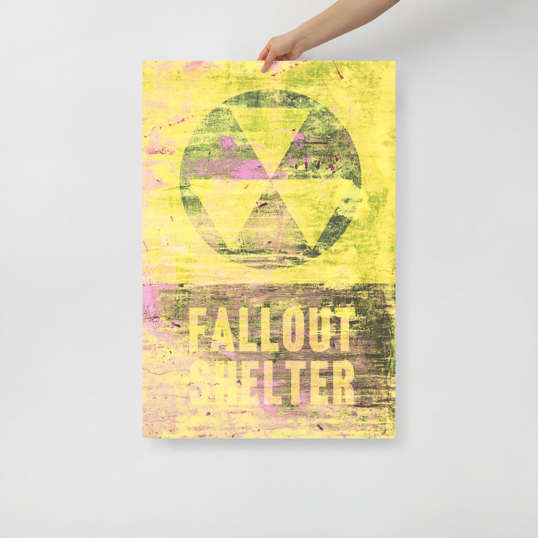 Nuclear Fallout Shelter Retro Poster -24" x36"