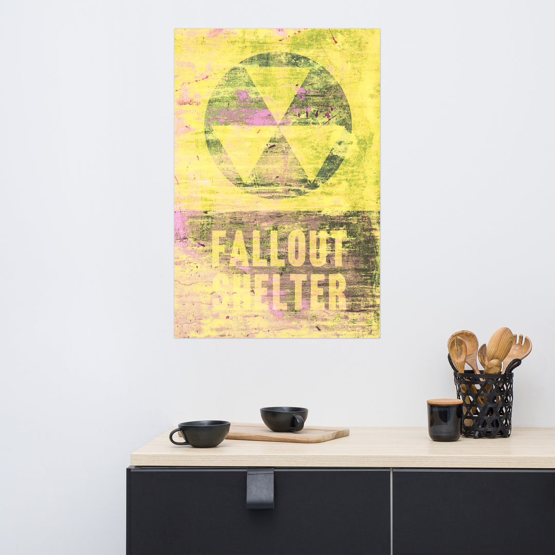 Nuclear Fallout Shelter Retro Poster -24" x36"