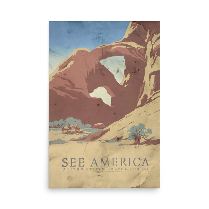 "See America'  Arizona Retro Poster - 24" x 36"