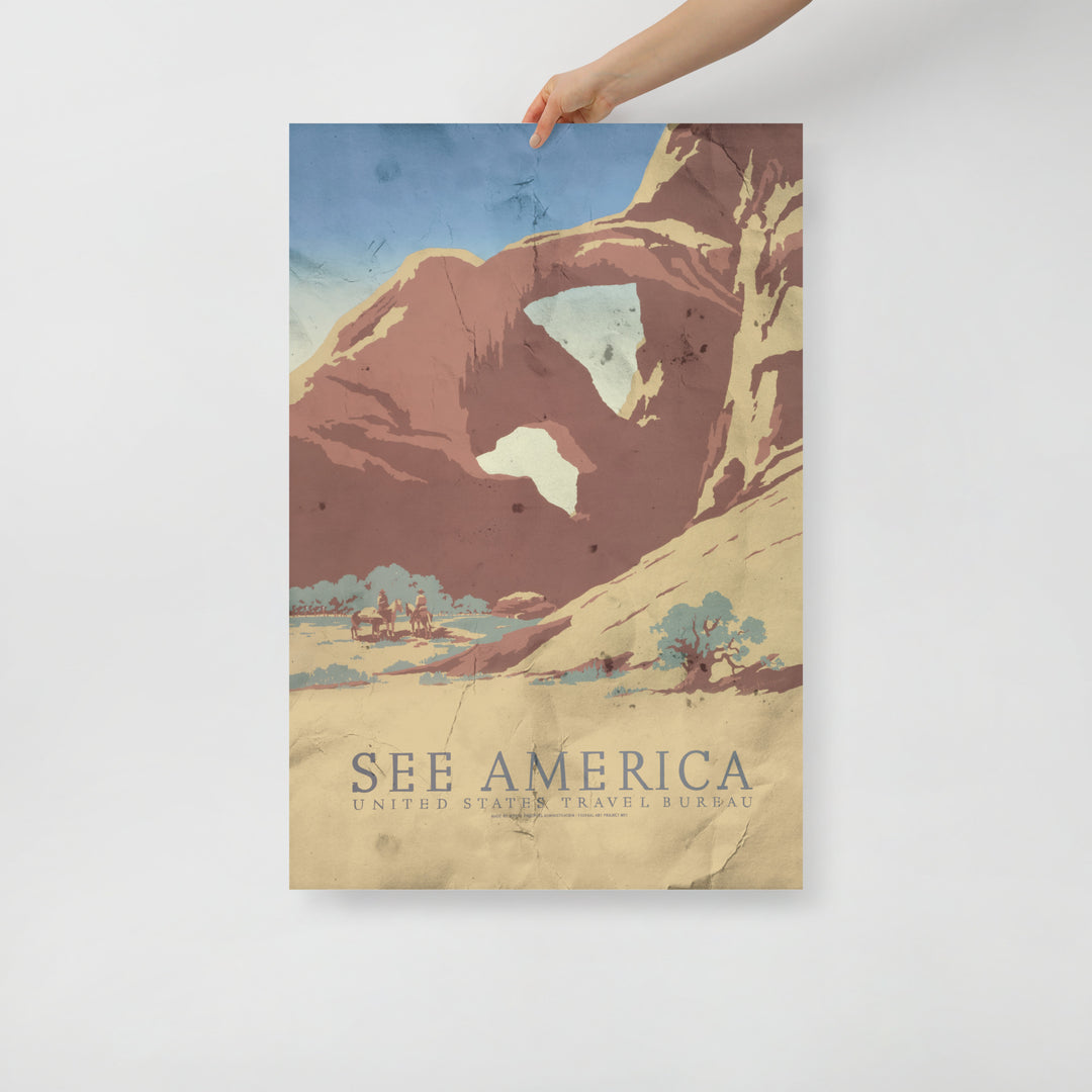 "See America'  Arizona Retro Poster - 24" x 36"