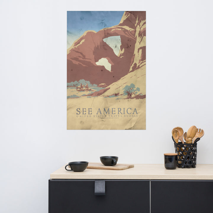 "See America'  Arizona Retro Poster - 24" x 36"