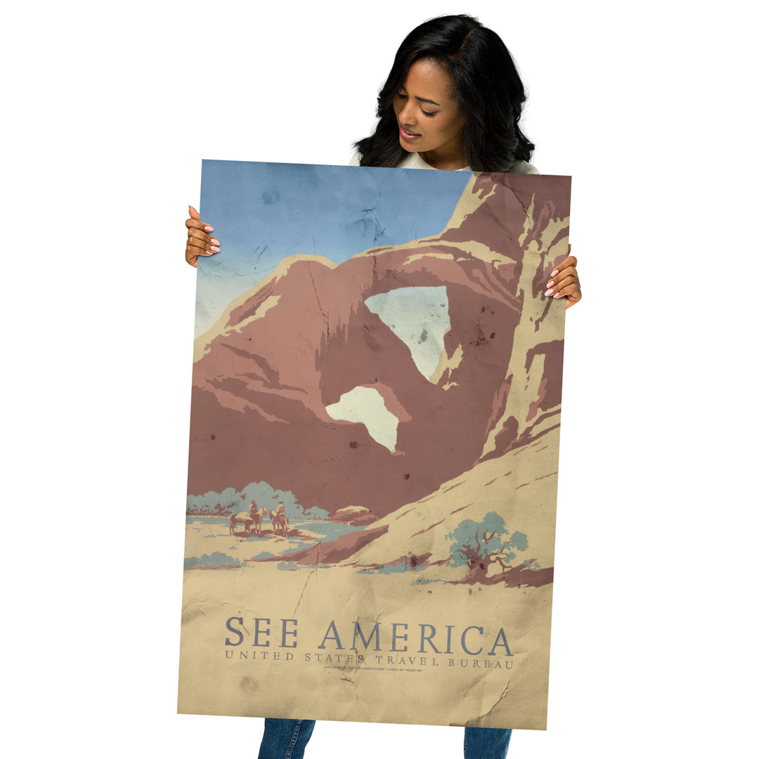 "See America'  Arizona Retro Poster - 24" x 36"