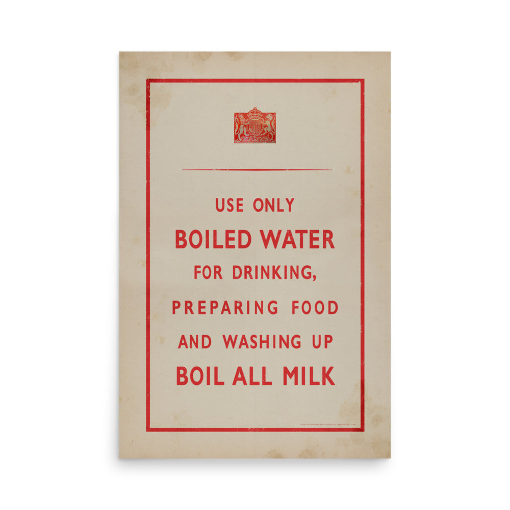 'Boil All Milk' World War II Retro Poster - 24