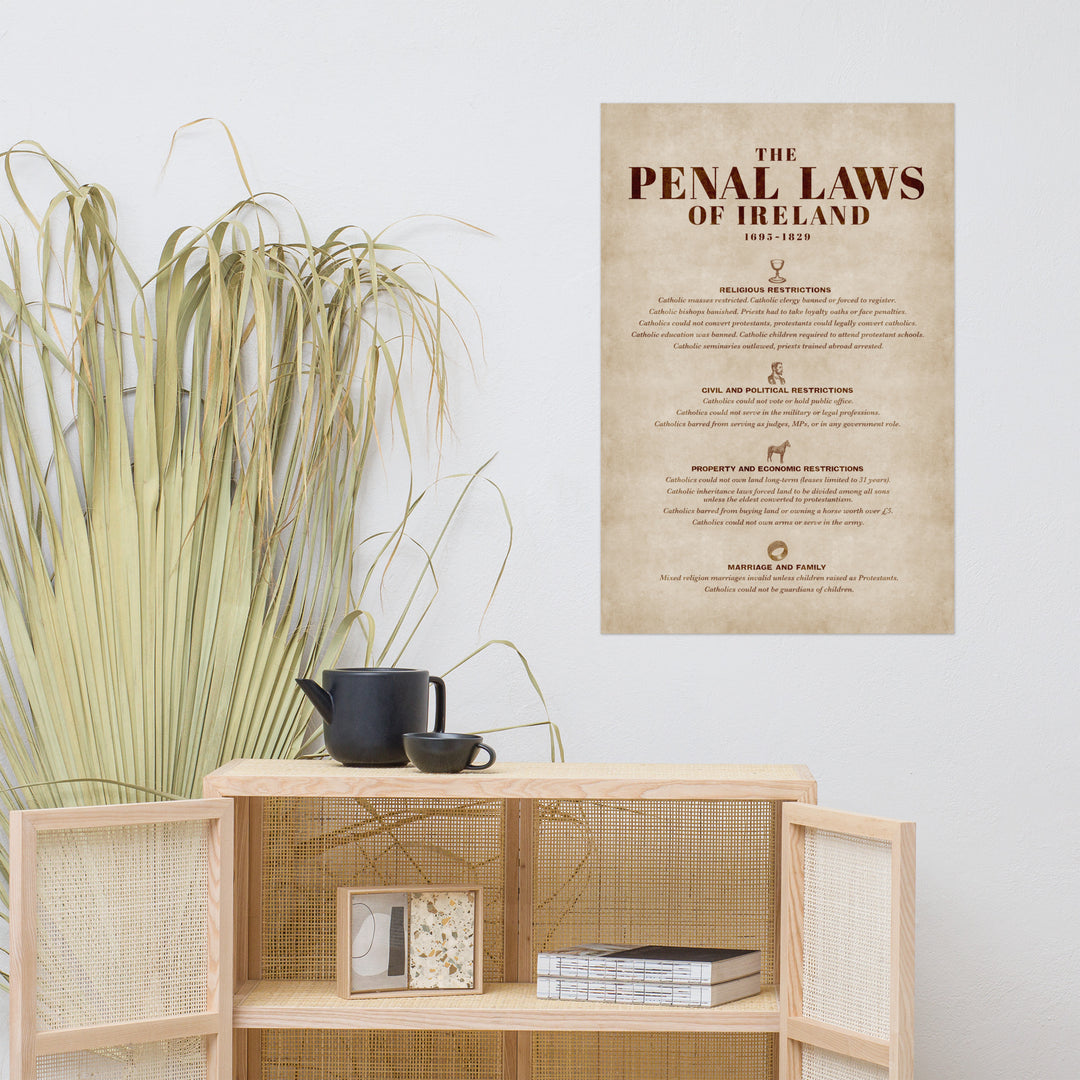 The Penal Laws Of Ireland Retro Poster - 24" x 36"