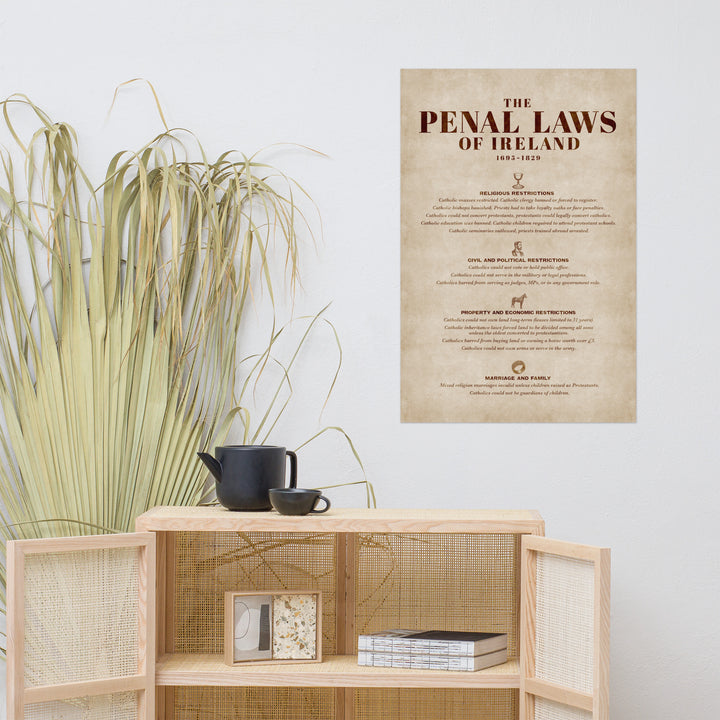 The Penal Laws Of Ireland Retro Poster - 24" x 36"