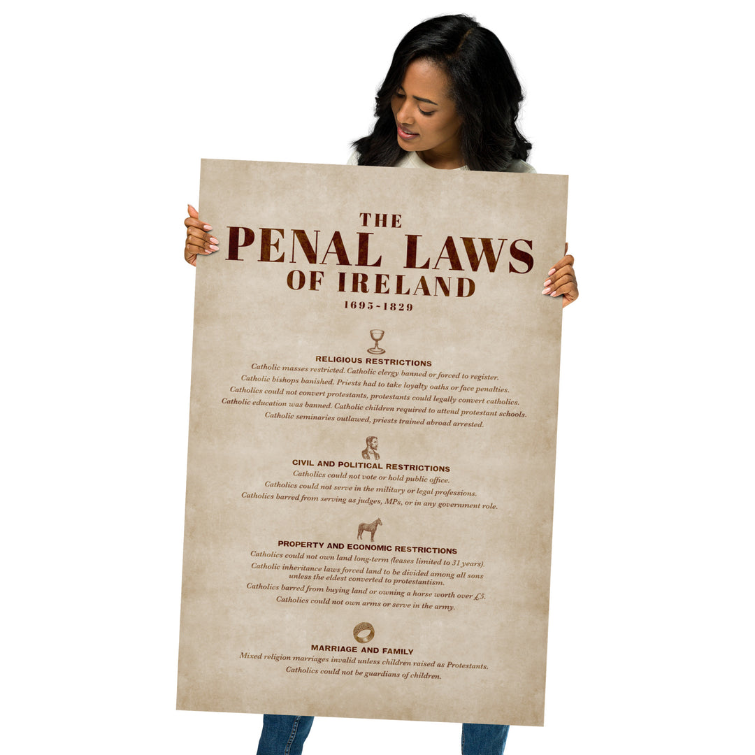 The Penal Laws Of Ireland Retro Poster - 24" x 36"