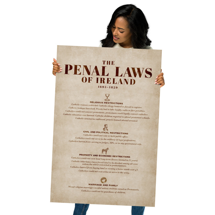 The Penal Laws Of Ireland Retro Poster - 24" x 36"