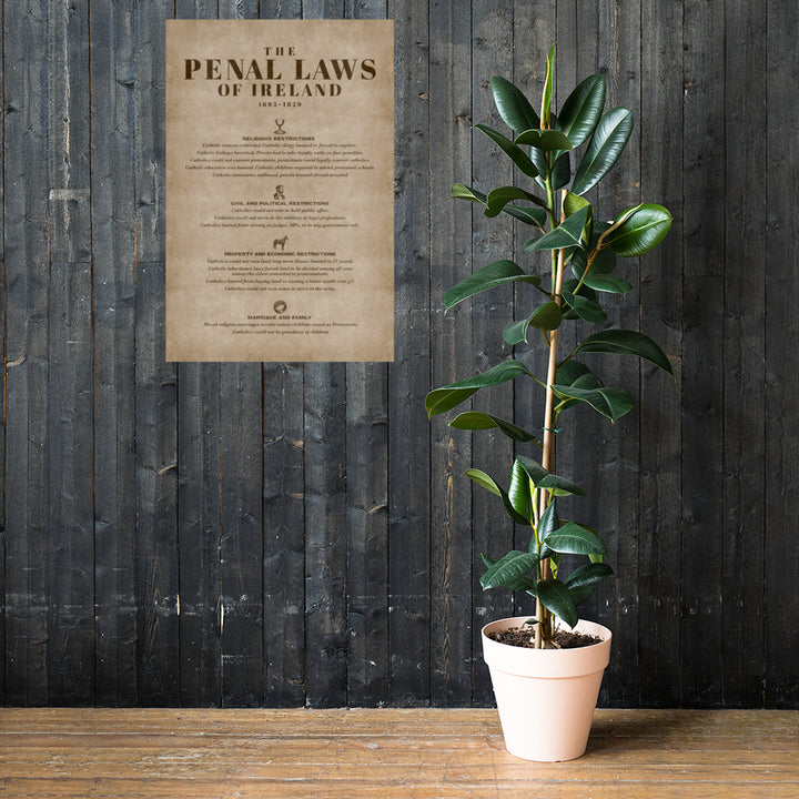 The Penal Laws Of Ireland Retro Poster - 24" x 36"