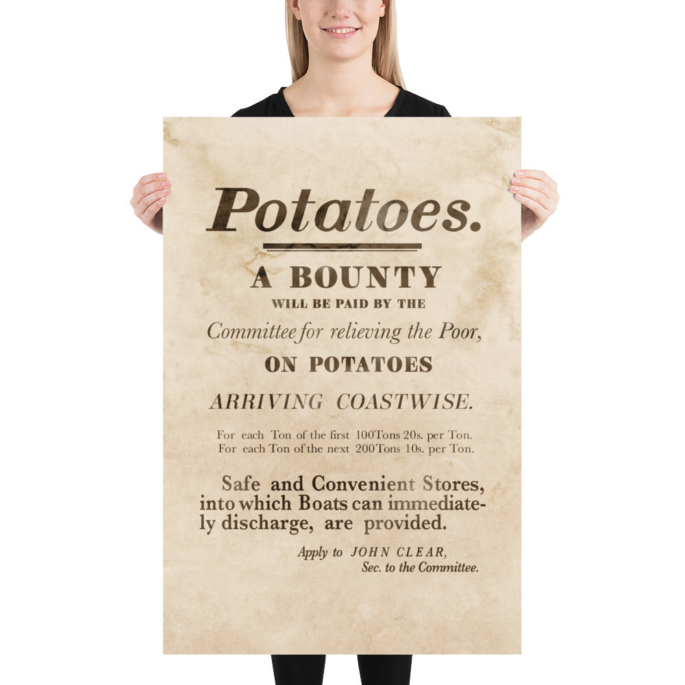 'Potatoes A Bounty' Retro Poster - 24" x 36"