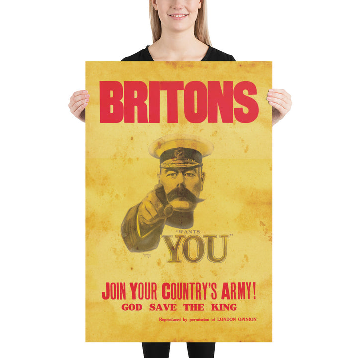 "Lord Kitchener Wants You" Retro Poster  - 24" x 36"