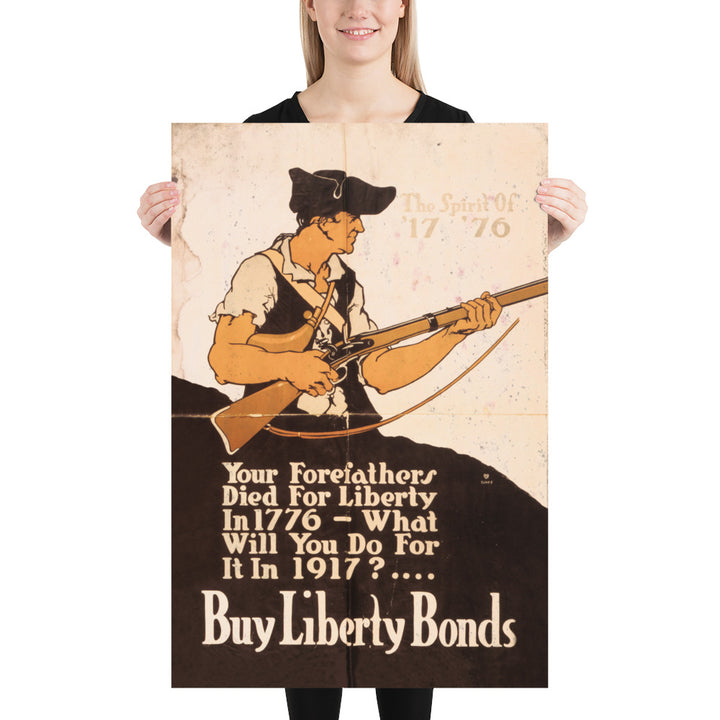 The Spirit Of '76 Liberty Bonds Retro Poster - 24" x 36"