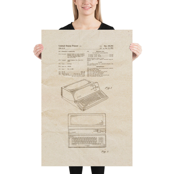 The Apple III 1983 Patent Pended Retro Poster - 24" x 36"