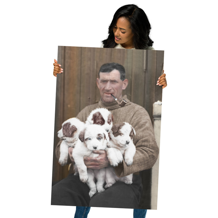 Tom Crean And "His Pups” Retro Poster - 24" x 36"